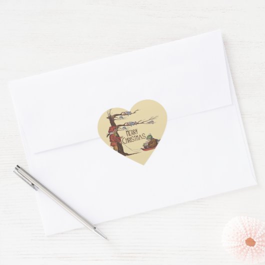 Weihnachten Herz-Aufkleber (Umschlag)