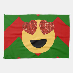 Weihnachten Herz Auge Emoji Handtuch