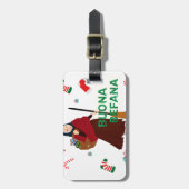 Weihnachten Hexe buona Befana Gepäckanhänger (Vorderseite vertikal)
