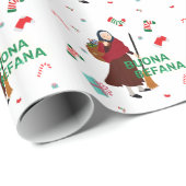 Weihnachten Hexe buona Befana Geschenkpapier (Rolleneckpunkt)