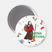 Weihnachten Hexe buona Befana Magnet (Vorderseite/Rückseite)