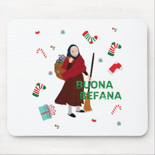 Weihnachten Hexe buona Befana Mousepad