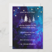 Weihnachten Himmel, Blau, Weiß, Sterne, Party Einladung (Rückseite)