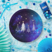 Weihnachten Himmel, Blau, Weiß, Sterne, Party Pappteller (Party)
