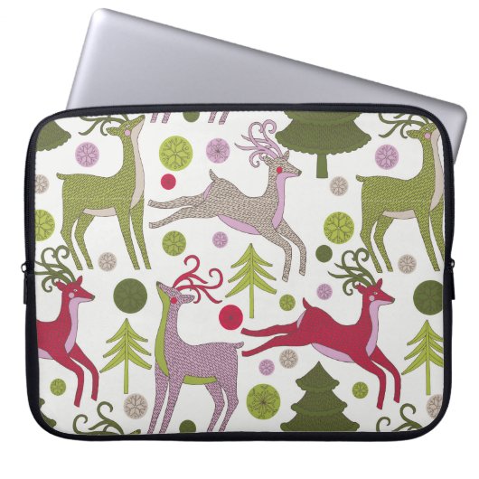 Weihnachten Hintergrund: Festsaison-Design Laptopschutzhülle (Vorderseite)