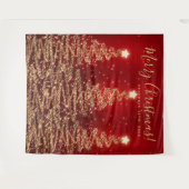 Weihnachten Hintergrund Gold Rot Frohe Weihnachtsb Wandteppich (Vorderseite (Horizontal))