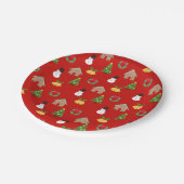 Weihnachten Hintergrundgeschenke mit Hintergrundbi Pappteller (Schrägansicht)