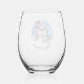 Weihnachten hinzufügen das Datum Skifahren Snowman Weinglas Ohne Stiel (Rückseite)
