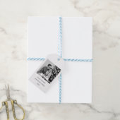 Weihnachten hinzufügen ein Foto Schwarz & Weiß Cus Geschenkanhänger (Mit Garn)