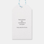 Weihnachten hinzufügen ein Foto Schwarz & Weiß Cus Geschenkanhänger (Rückseite)