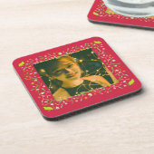 Weihnachten hinzufügen Sie Ihr eigenes Foto Rahmen Getränkeuntersetzer (Linke Seite)