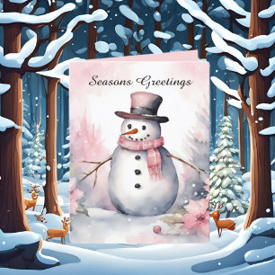 Weihnachten hinzufügen Text Snowman Wasserfarbe