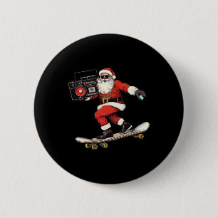Weihnachten Hip Hop Santa Claus Skateboardfahren m Button