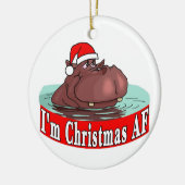 Weihnachten Hippopotamus Keramik Ornament (Links)