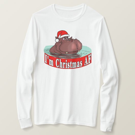 Weihnachten Hippopotamus T-Shirt (Design vorne)