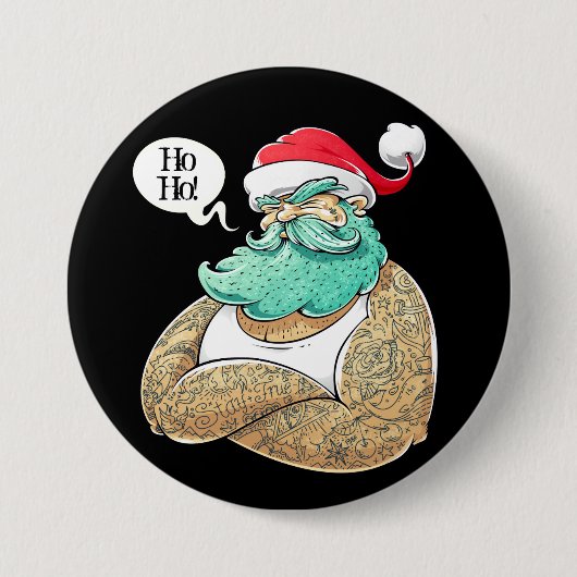 Weihnachten Hipsta Santa Claus Button (Vorderseite)