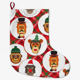 weihnachten hipster affen weihnachten strumpf großer weihnachtsstrumpf