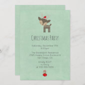 Weihnachten Hirsch in einer Roten Weihnachtsfeier Einladung (Vorne/Hinten)