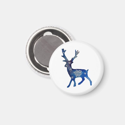Weihnachten Hirsch klein, 3,2 cm Runder Magnet (Vorderseite/Rückseite)