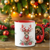 Weihnachten Hirsch mit Roter Skarbe Tasse