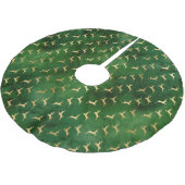 Weihnachten Hirsch Muster Green Gold Polyester Weihnachtsbaumdecke (Schrägansicht)