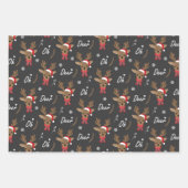 Weihnachten Hirsch Rentier Weihnachtsmannmütze Sch Geschenkpapier Set (Vorderseite 3)