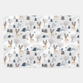 Weihnachten Hirsch Rentier Weihnachtsmannmütze Sch Geschenkpapier Set (Vorderseite 2)