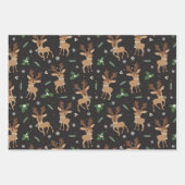 Weihnachten Hirsch Rentier Weihnachtsmannmütze Sch Geschenkpapier Set (Vorderseite)