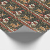 Weihnachten Hirsch Snowman Snowy Forest Geschenke Geschenkpapier (Ecke)