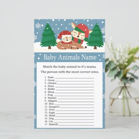 Weihnachten Hirsche Baby Tiere Name Spiel Babydusc (Stehend Vorderseite)