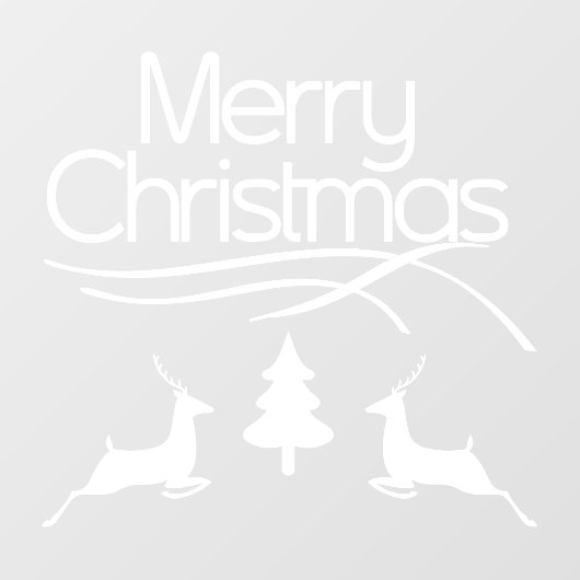 Weihnachten, Hirsche und Baum Fensteraufkleber (Blatt)
