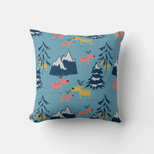 Weihnachten, Hirsche, Wald, Weihnachtsbäume, Urlau Kissen