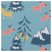 Weihnachten, Hirsche, Wald, Weihnachtsbäume, Urlau Stoff (Nahaufnahme)
