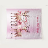 Weihnachten Hirschfest Hintergrund Wandteppich (Vorderseite (Horizontal))