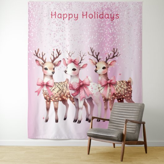 Weihnachten Hirschfest Hintergrund Wandteppich (Beispiel)