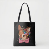 Weihnachten Hirschschwanz Retro Hirsche Vintager U Tasche (Vorderseite)