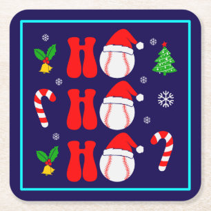 Weihnachten Ho Ho Ho Funny Xmas-85211 Rechteckiger Pappuntersetzer