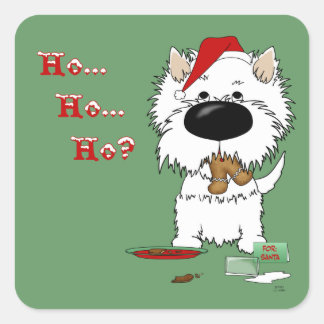 Weihnachten - Ho Ho Ho? Quadratischer Aufkleber