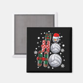 Weihnachten Ho-ho-ho Santa Snowman Volleyball Xmas Magnet (Vorderseite/Rückseite)