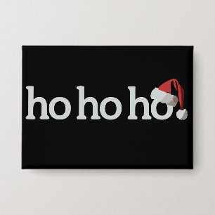 Weihnachten Ho Ho Ho Xmas Santa Hut Button