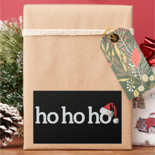 Weihnachten Ho Ho Ho Xmas Santa Hut Rechteckiger Aufkleber