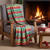 Weihnachten! HO! HO! Rot-Grün- und Goldstreifen Fleecedecke