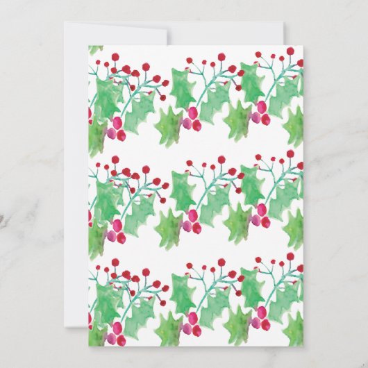 Weihnachten Hochzeit Elegantes Skript Wasserfarbe  Einladung (Rückseite)