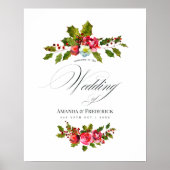 Weihnachten Hochzeit Floral Holly Wasserfarbe Will Poster (Vorne)