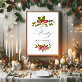Weihnachten Hochzeit Floral Holly Wasserfarbe Will Poster