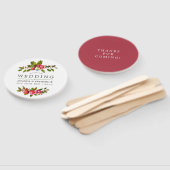 Weihnachten Hochzeit Floral Holly Watercolor Gefal Fächer (Non-assembled)