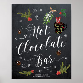 Weihnachten Hochzeit heiße Schokolade Bar Zeichen Poster