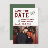 Weihnachten Hochzeit Minimalistisch Mod Winter Pin Save The Date (Vorne/Hinten)