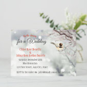 Weihnachten Hochzeit Winter Frostige Bäume Natur Einladung (Stehend Vorderseite)