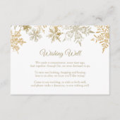 Weihnachten Hochzeit wünschend gut, Goldene Schnee Begleitkarte (Vorderseite)